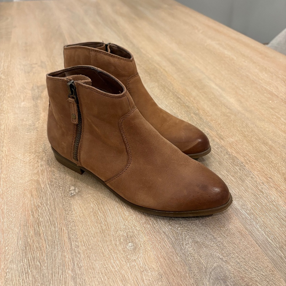ALDO Brown Leather Ankle Boots – Women’s US 6.5 – Side Zip